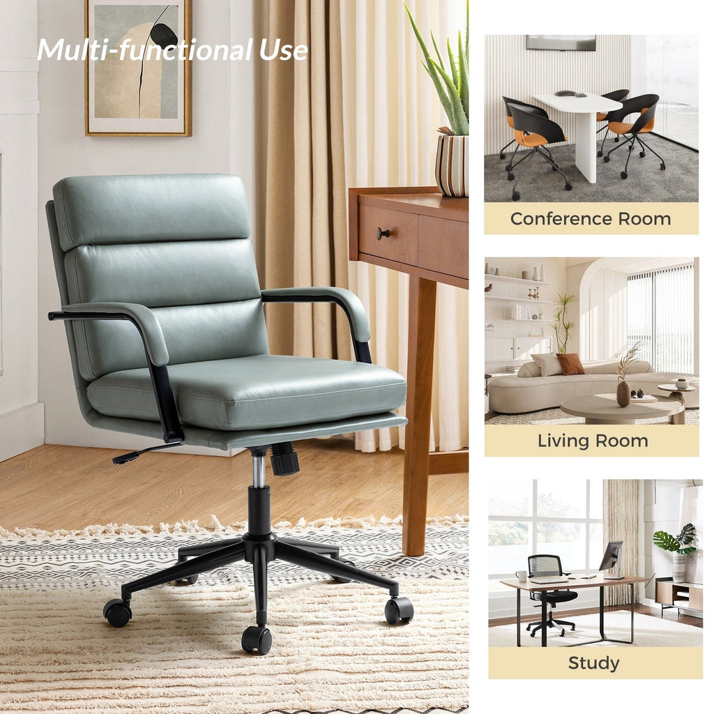 Chaise de travail moderne Joseph en similicuir avec verrouillage de l'inclinaison et inclinaison centrale par HULALA HOME