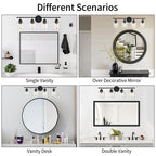 KAWOTI Lampe de salle de bain en métal à 4 lumières et abat-jour en verre à intensité variable