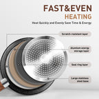 Batterie de cuisine antiadhésive, ensemble de 12 casseroles et poêles en granit