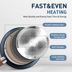 Batterie de cuisine antiadhésive, ensemble de 12 casseroles et poêles en granit