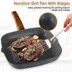 Batterie de cuisine en granit, poêles et casseroles antiadhésives, 12/15/30 pièces