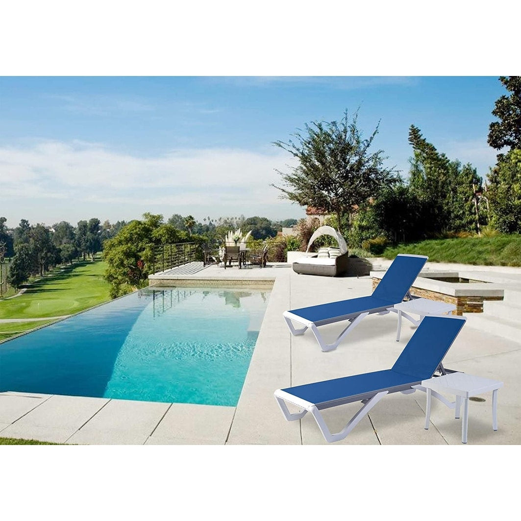 Chaise longue inclinable et réglable Kozyard Alan, pieds entièrement plats en aluminium et résine polypropylène