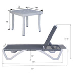 Chaise longue inclinable et réglable Kozyard Alan, pieds entièrement plats en aluminium et résine polypropylène