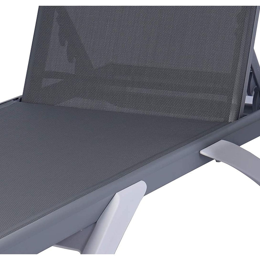 Chaise longue inclinable et réglable Kozyard Alan, pieds entièrement plats en aluminium et résine polypropylène