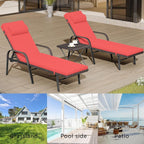 Ensemble de chaises longues d'extérieur 3 pièces Kullavik