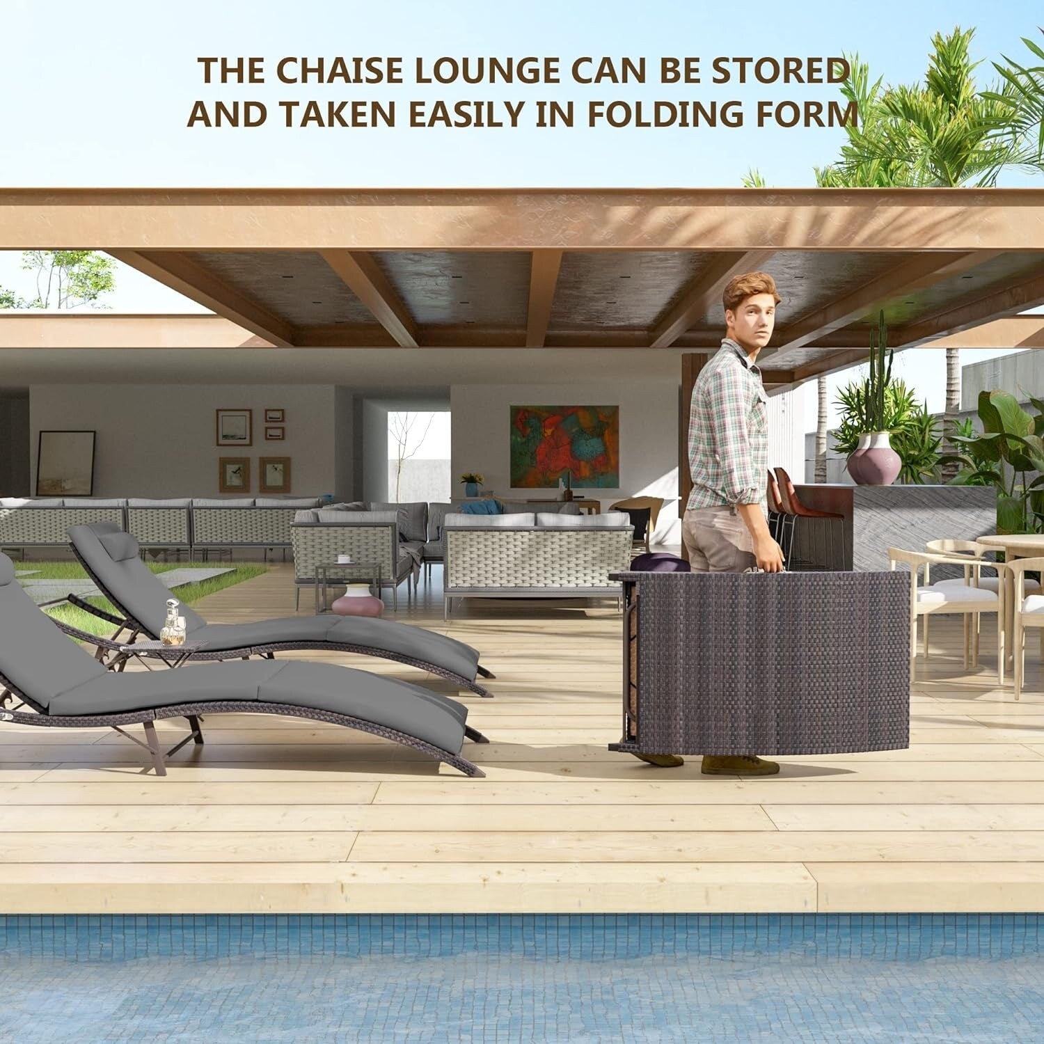 Ensemble de chaises longues d'extérieur 3 pièces Kullavik