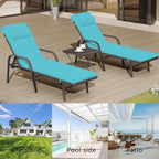 Ensemble de chaises longues d'extérieur 3 pièces Kullavik