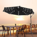 Parasol de terrasse déporté à LED LIVOOSUN de 10 pieds avec base croisée