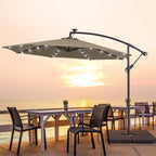 Parasol de terrasse déporté à LED LIVOOSUN de 10 pieds avec base croisée