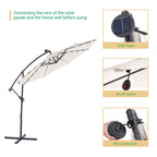 Parasol de terrasse déporté à LED LIVOOSUN de 10 pieds avec base croisée