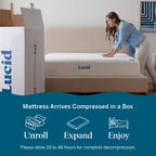 Matelas Lucid en mousse à mémoire de forme de luxe de 10 pouces