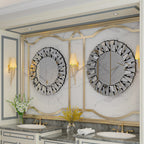 Grands miroirs décoratifs ronds, miroirs muraux en verre artistique, miroirs d'appoint - 32 po L x 32 po H