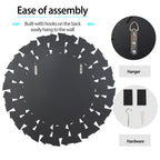 Grands miroirs décoratifs ronds, miroirs muraux en verre artistique, miroirs d'appoint - 32 po L x 32 po H