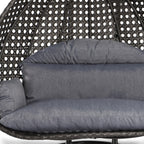 Fauteuil suspendu LeisureMod pour 2 personnes avec support - Chaise longue hamac en rotin et osier pour patio extérieur/intérieur avec coussins
