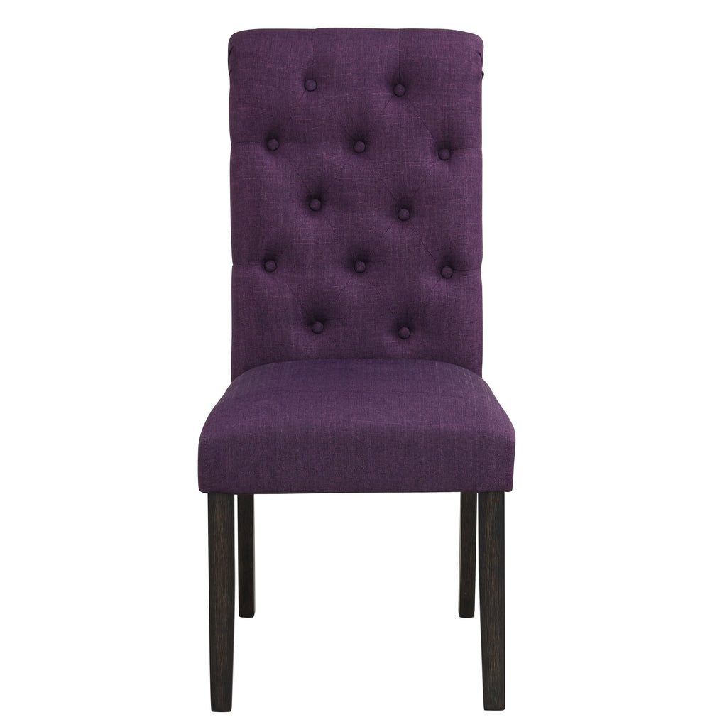 Chaise de salle à manger capitonnée en bois massif Leviton de Roundhill Furniture (lot de 2)