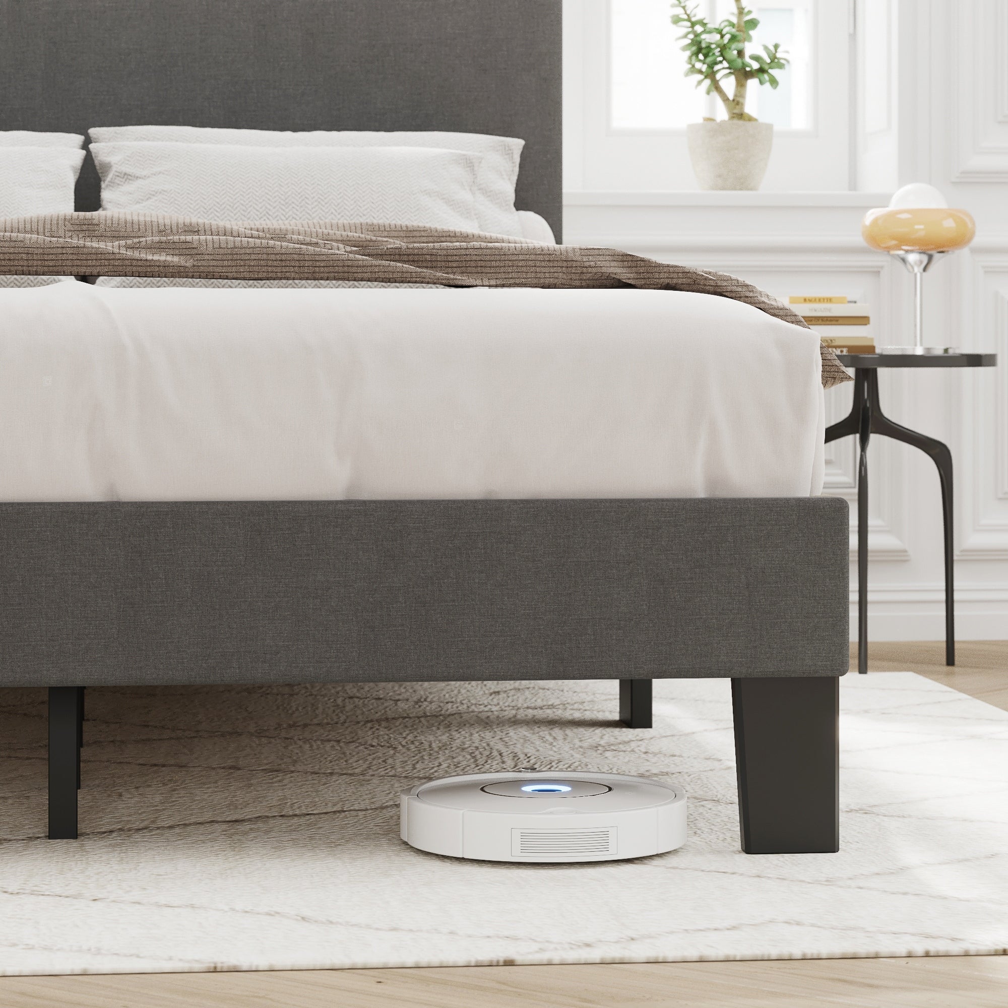 Cadre de lit plateforme rembourré réglable Lifezone Queen Size