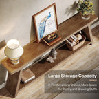 Console de canapé en bois rustique de 70,9 pouces de long avec étagère de rangement
