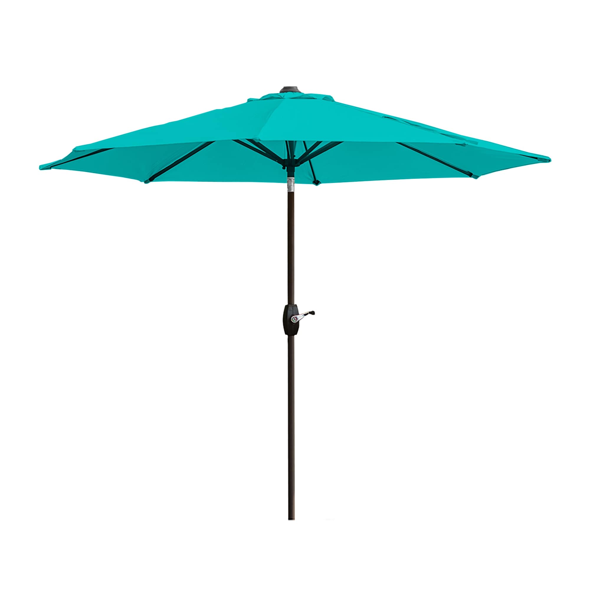 Parasol de patio Lopes de 9 pieds avec base en finition bronze et support de poids inclus