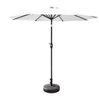 Parasol de patio Lopes de 9 pieds avec base en finition bronze et support de poids inclus