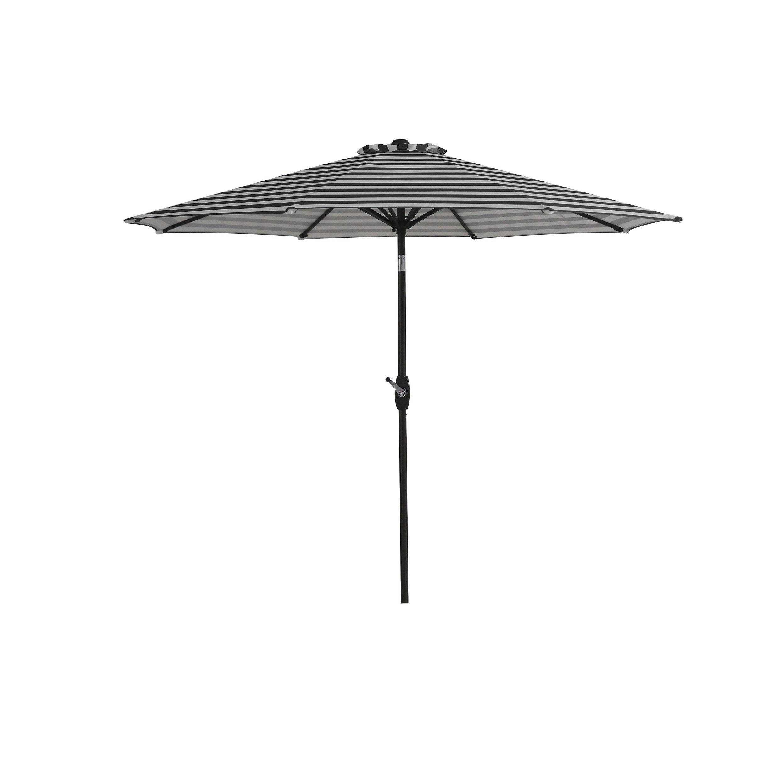 Parasol de patio Lopes de 9 pieds avec base en finition bronze et support de poids inclus