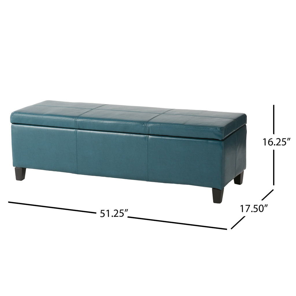 Banc de rangement en similicuir Lucinda par Christopher Knight Home - 51,25 L x 17,50 l x 16,25 H