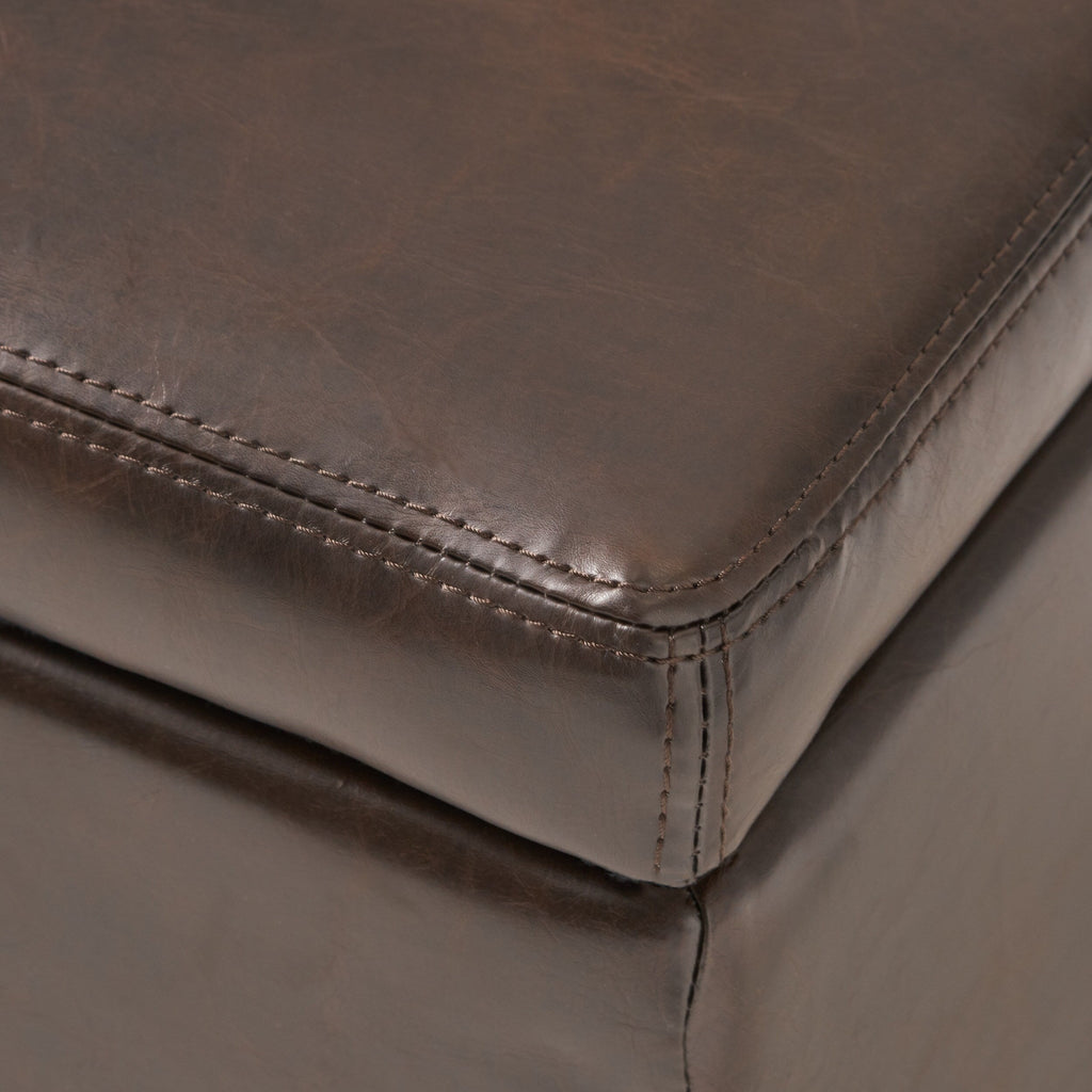 Banc de rangement en similicuir Lucinda par Christopher Knight Home - 51,25 L x 17,50 l x 16,25 H