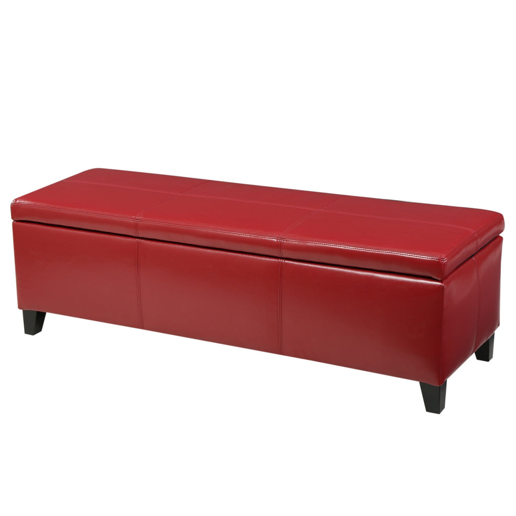 Banc de rangement en similicuir Lucinda par Christopher Knight Home - 51,25 L x 17,50 l x 16,25 H