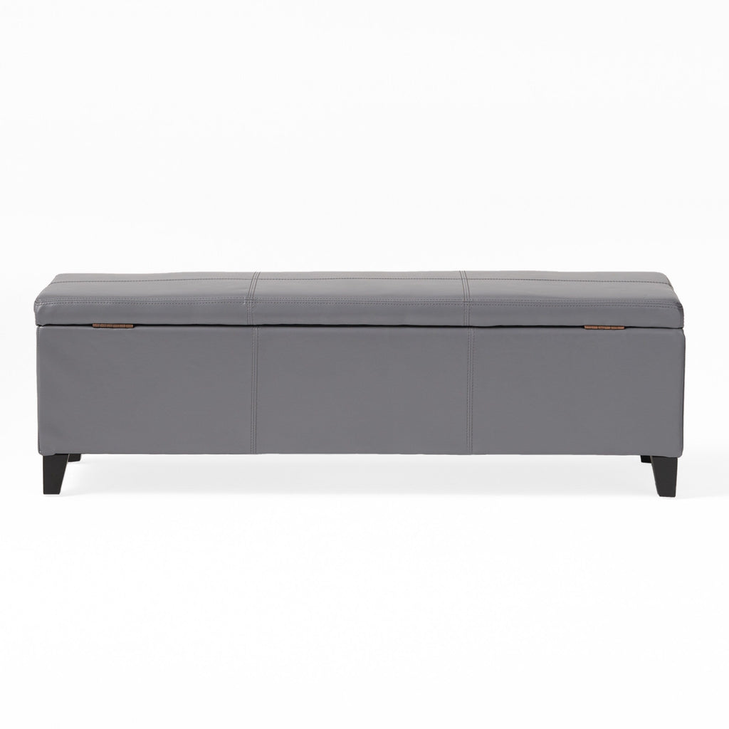Banc de rangement en similicuir Lucinda par Christopher Knight Home - 51,25 L x 17,50 l x 16,25 H