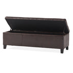 Banc de rangement en similicuir Lucinda par Christopher Knight Home - 51,25 L x 17,50 l x 16,25 H