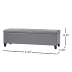 Banc de rangement en similicuir Lucinda par Christopher Knight Home - 51,25 L x 17,50 l x 16,25 H