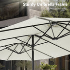 Parasol double extra large de 15 pieds pour patio double face de MAISON ARTS avec base incluse
