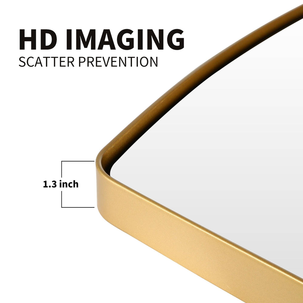 Miroir mural oblong en métal MacLuu