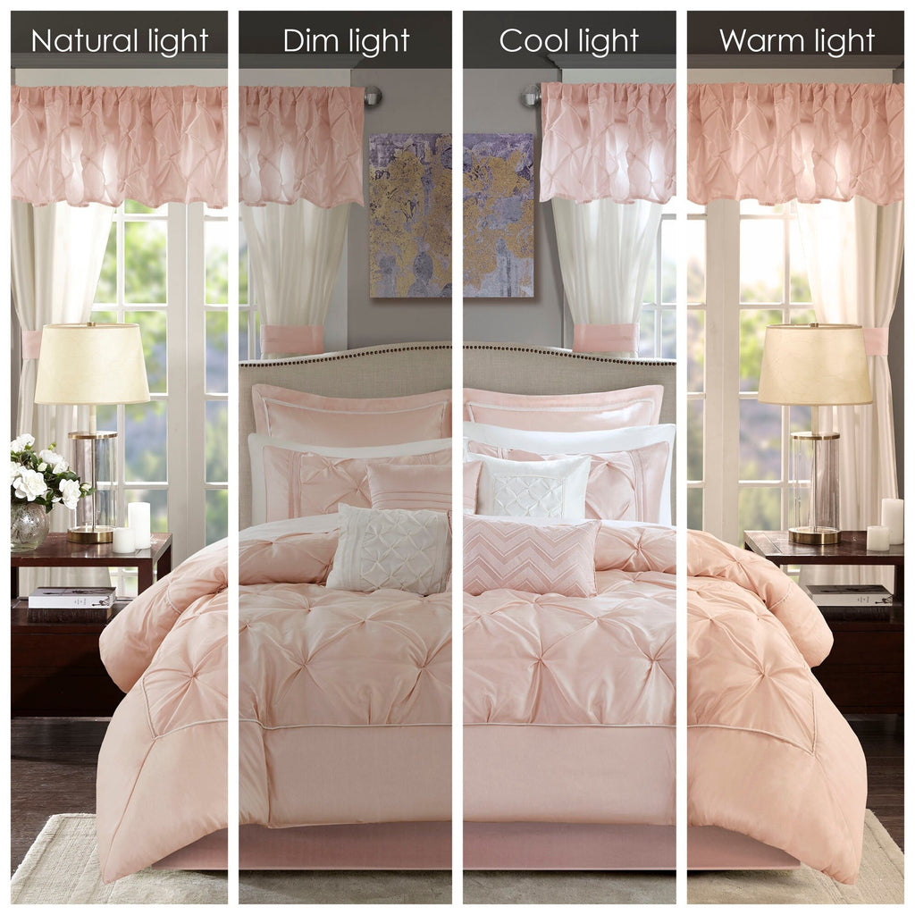 Madison Park Essentials Loretta 24 pièces dans un sac avec panneaux de fenêtre et ensemble de draps