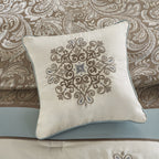 Ensemble de couette 7 pièces Madison Park Lorraine Blue Jacquard