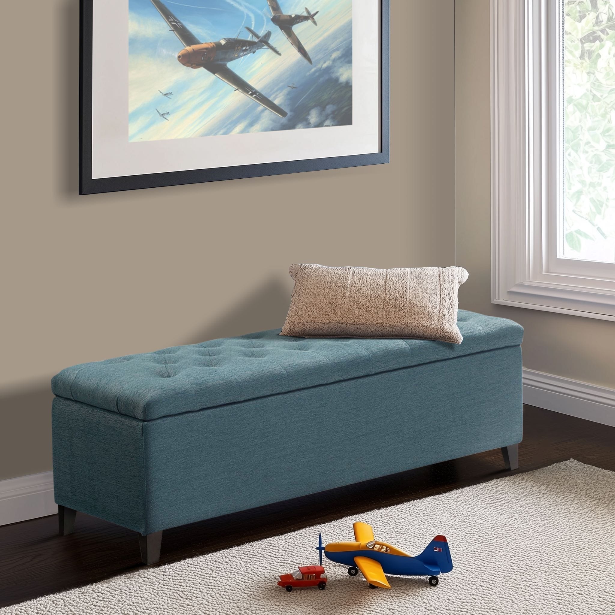 Banc de rangement rembourré à plateau capitonné Sasha de Madison Park