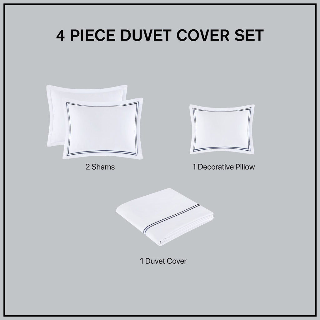 Parure de lit Madison Park Signature 500 fils au pouce carré, 100 % satin de coton brodé, collection de luxe