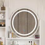 Ensemble coiffeuse avec miroir tactile et tabouret