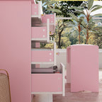 Coiffeuse avec éclairage LED, miroir et tabouret