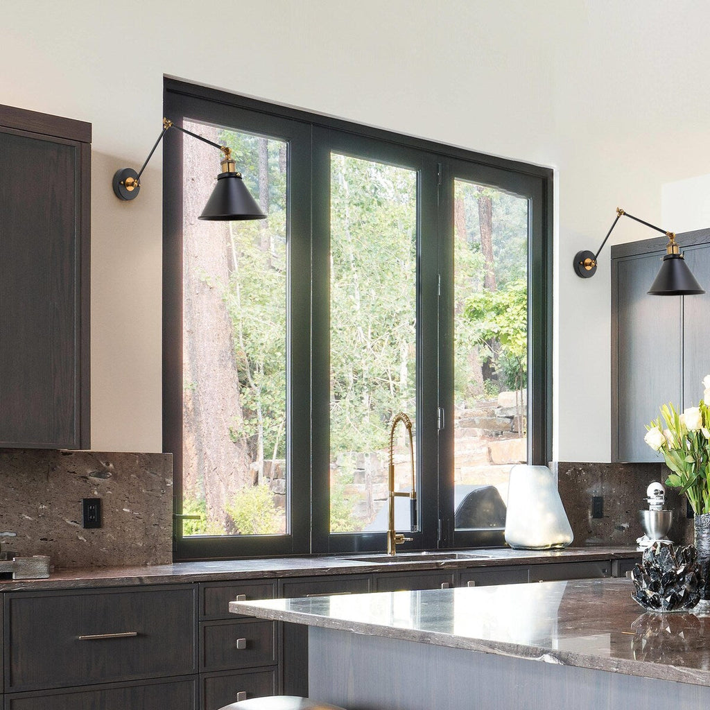 Ensemble de 2 appliques murales modernes à bras pivotant réglables Malryn, à brancher ou à brancher