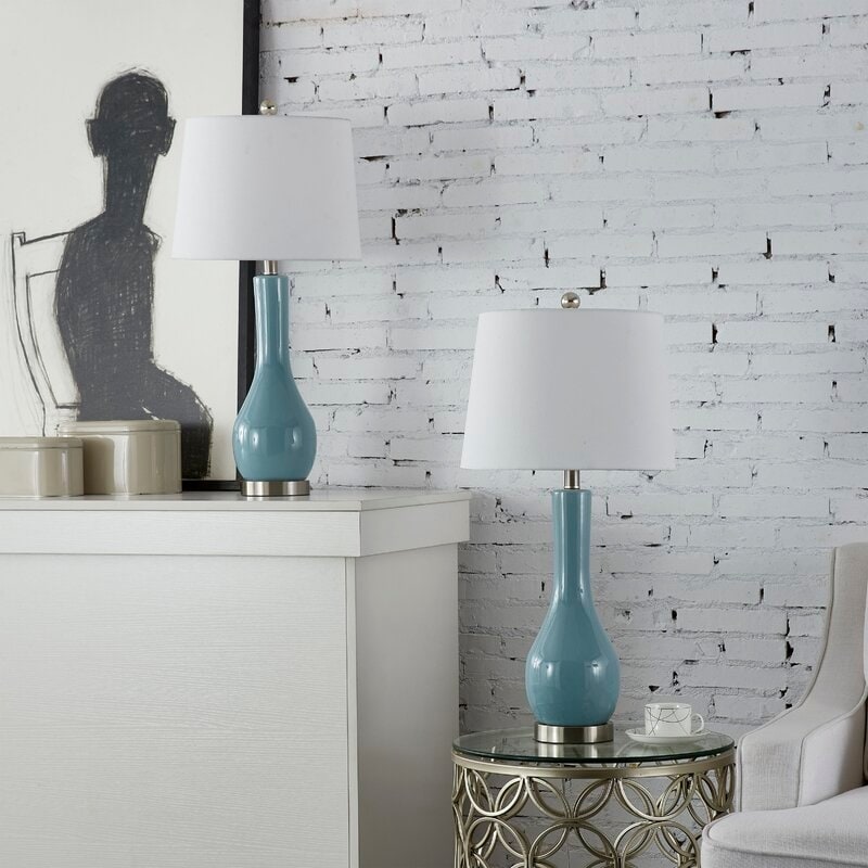 Ensemble de lampes de table en céramique 28,5 avec USB (lot de 2)