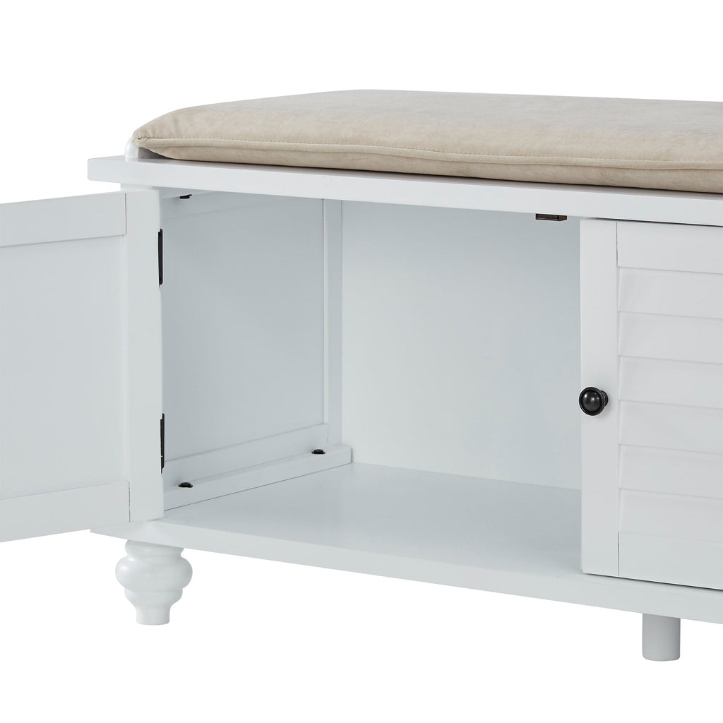 Banc de rangement à porte à volets Maybelle avec coussin en velours par iNSPIRE Q Classic