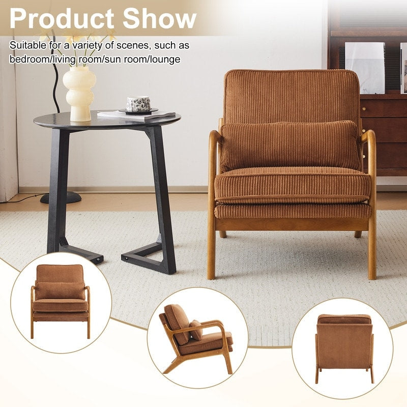 Chaise d'appoint rembourrée de style moderne du milieu du siècle