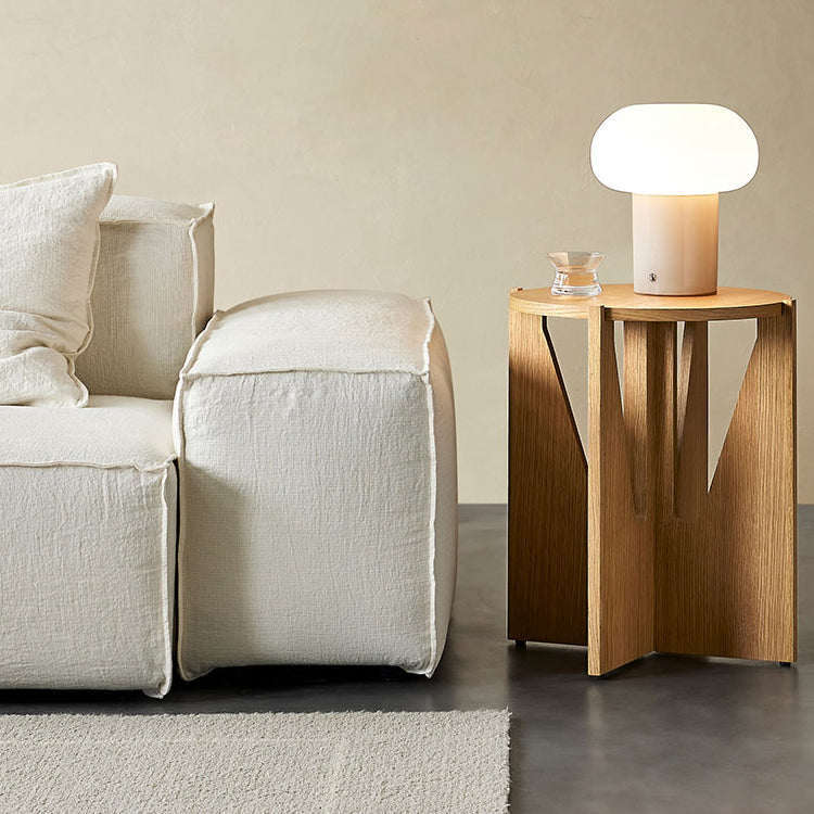 Vivid Oak Round Accent Side Table