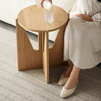 Vivid Oak Round Accent Side Table