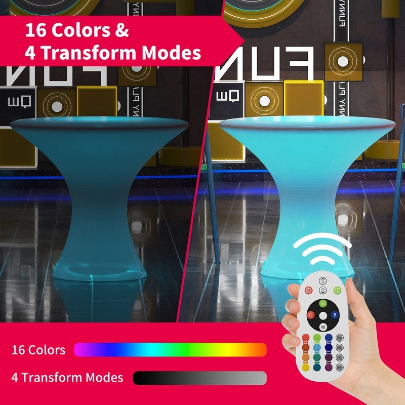 Table basse Mixoy à LED changeantes, table à vin rechargeable et sans fil, meuble d'ambiance pour terrasse, piscine