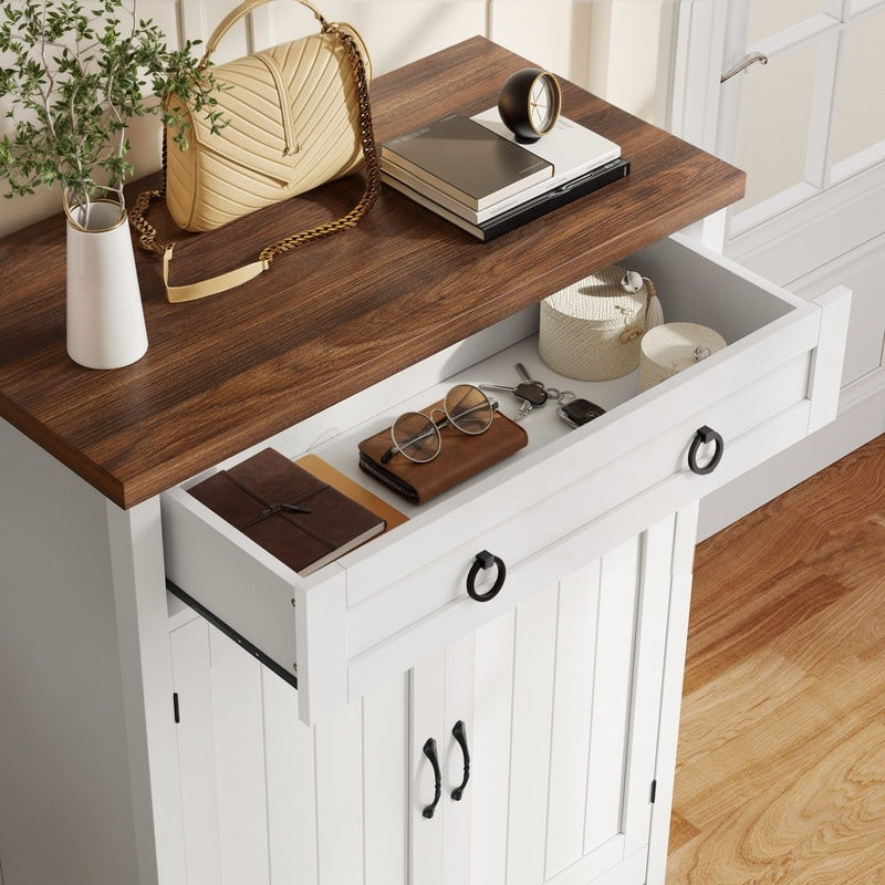 Meuble de rangement à chaussures Moasis à 5 niveaux pour 20 paires de chaussures avec portes doubles pour l'entrée