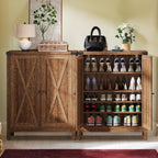 Meuble de rangement à chaussures Moasis à 5 niveaux pour 20 paires de chaussures avec portes doubles pour l'entrée