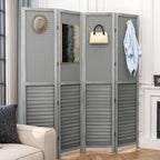 Paravent en bois blanc à 4 panneaux Moasis 67