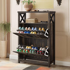 Meuble de rangement à chaussures Moasis avec 2 compartiments pour entrée et couloir