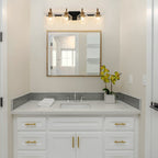 Appliques murales modernes à 3/4 lumières pour salle de bain, à intensité variable, avec abat-jour en verre